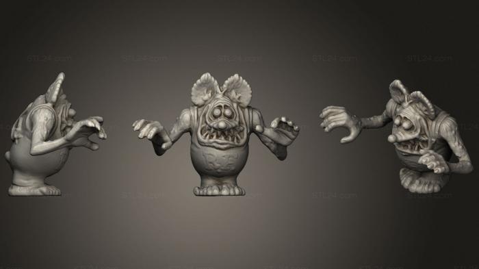 Статуэтки герои, монстры и демоны (Крысиный Финк, STKM_3304) 3D модель для ЧПУ станка